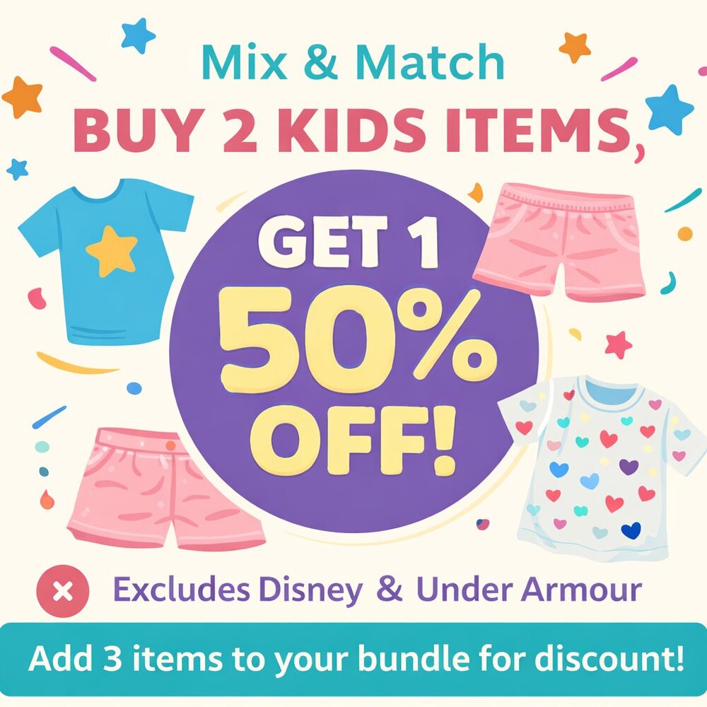 🎉‎ Closet Sale – Buy 2 Get 1 50% Off (Excludes Disney & Under Armour)